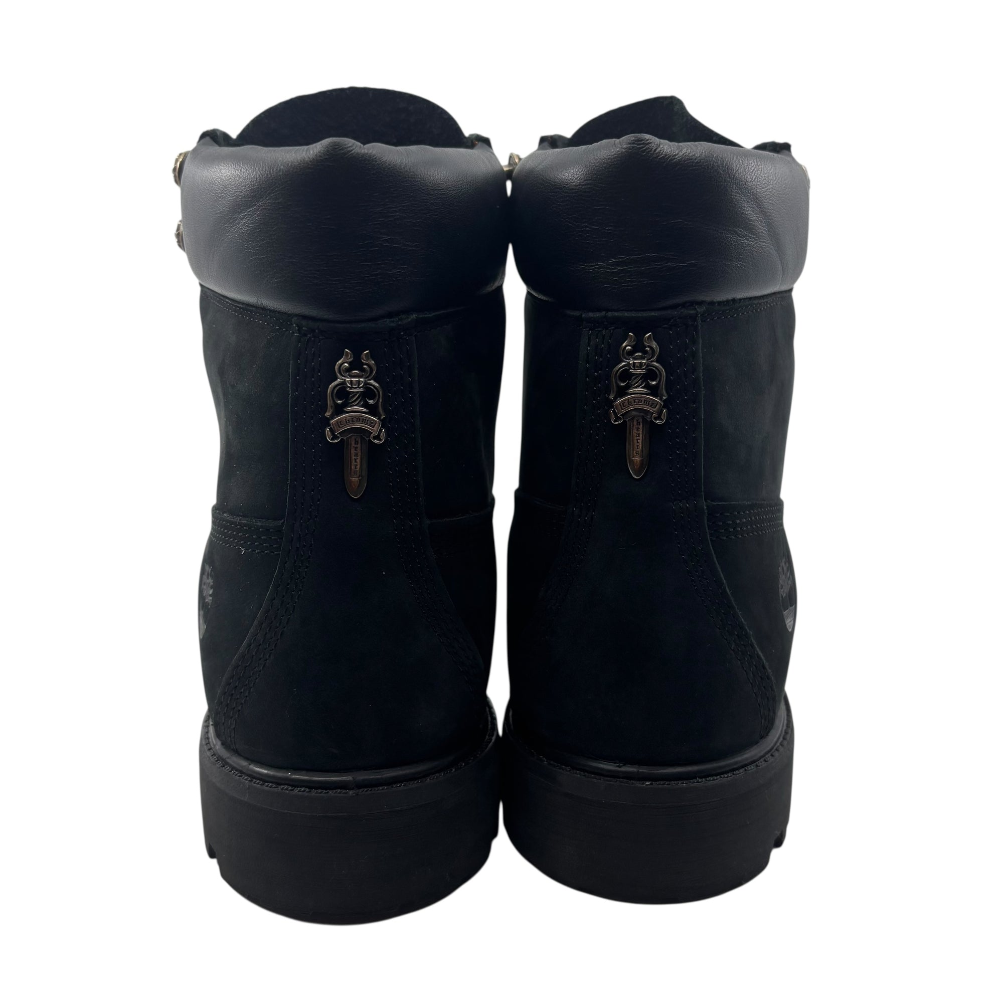 Chrome Hearts Timberland Boots With Silver Hardware Black - No Box