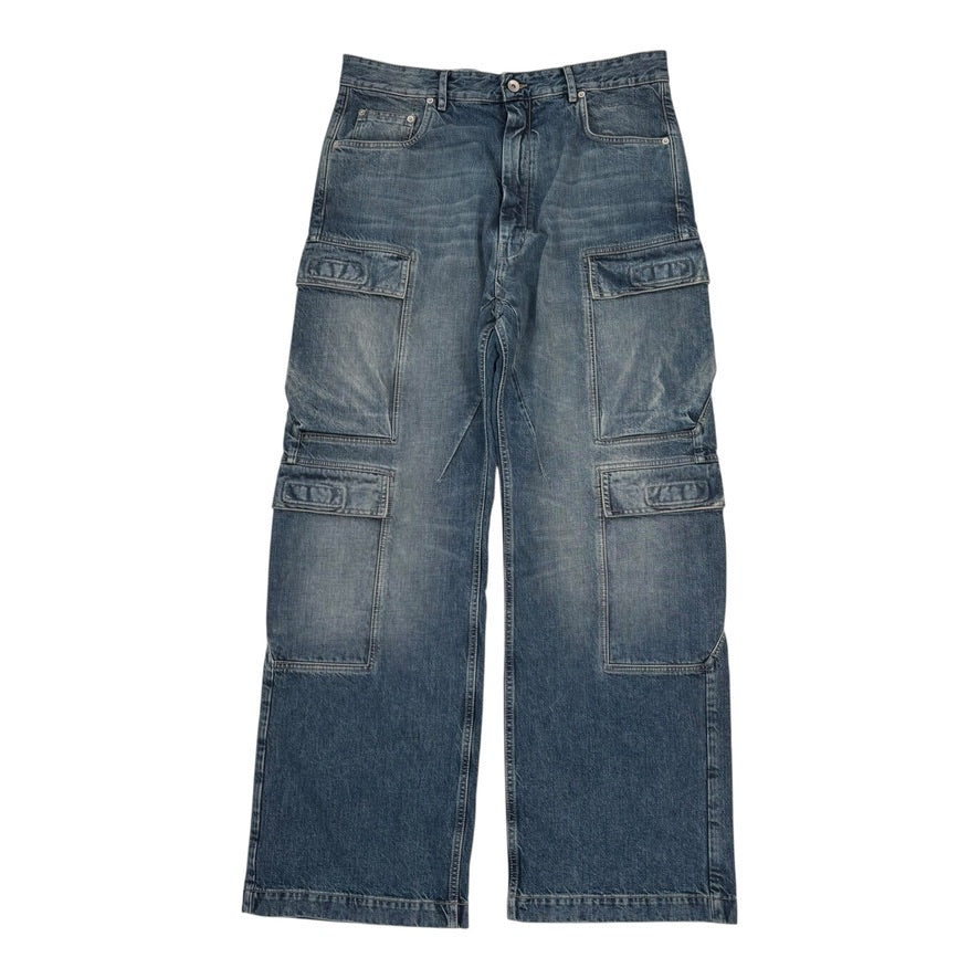 Rick Owens DRKSHDW Double Cargo Jeans Washed Indigo