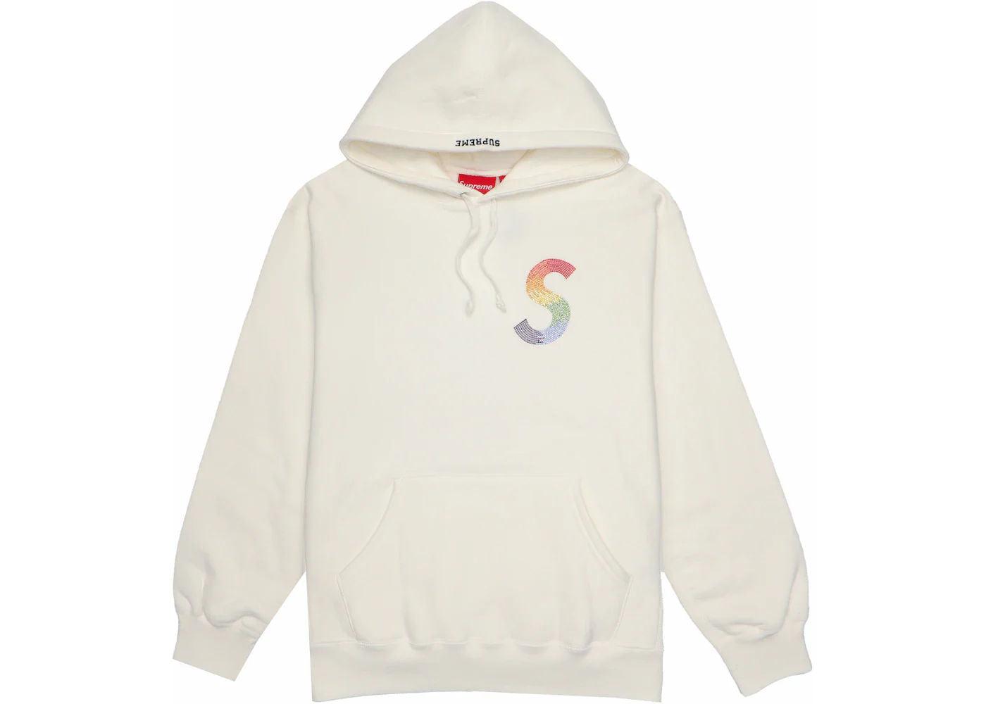 Supreme Swarovski S Logo Hooded Sweatshirt White