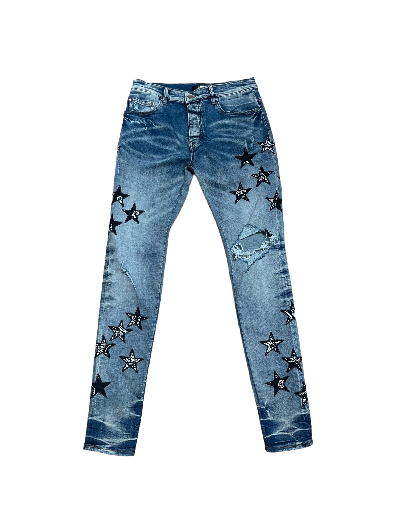 Amiri Black Star Patch Jeans "Dark Wash" (Pre-Owned)