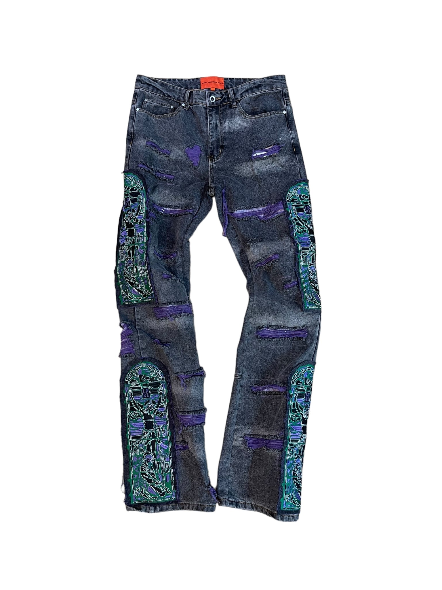 Who Decides War Window Jeans "Purple/Green"