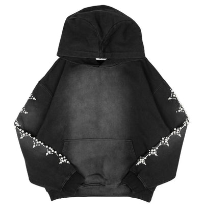 Commons Pearled Star Hoodie Vintage Black
