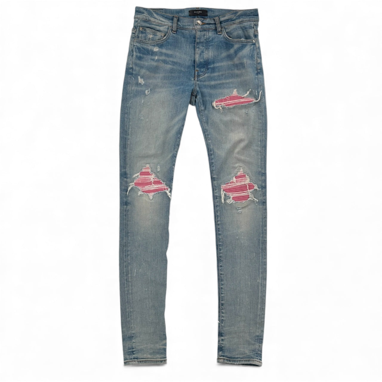 Amiri MX1 Jeans Pink Suede Patches - Lightly Worn