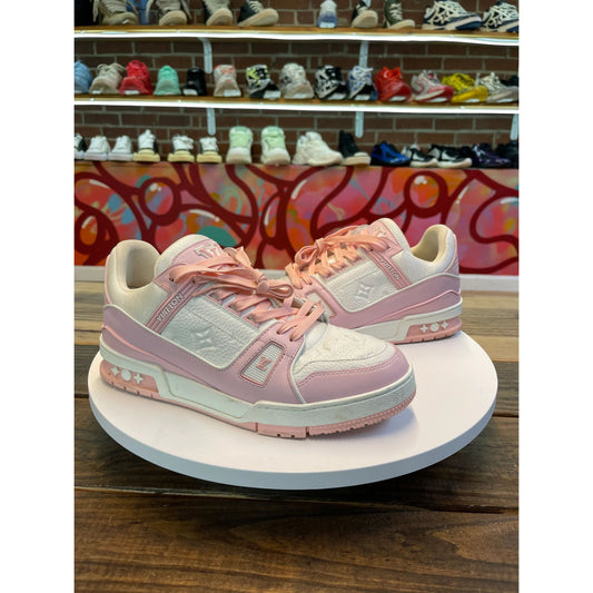 Louis Vuitton LV Trainer White Light Pink Embossed