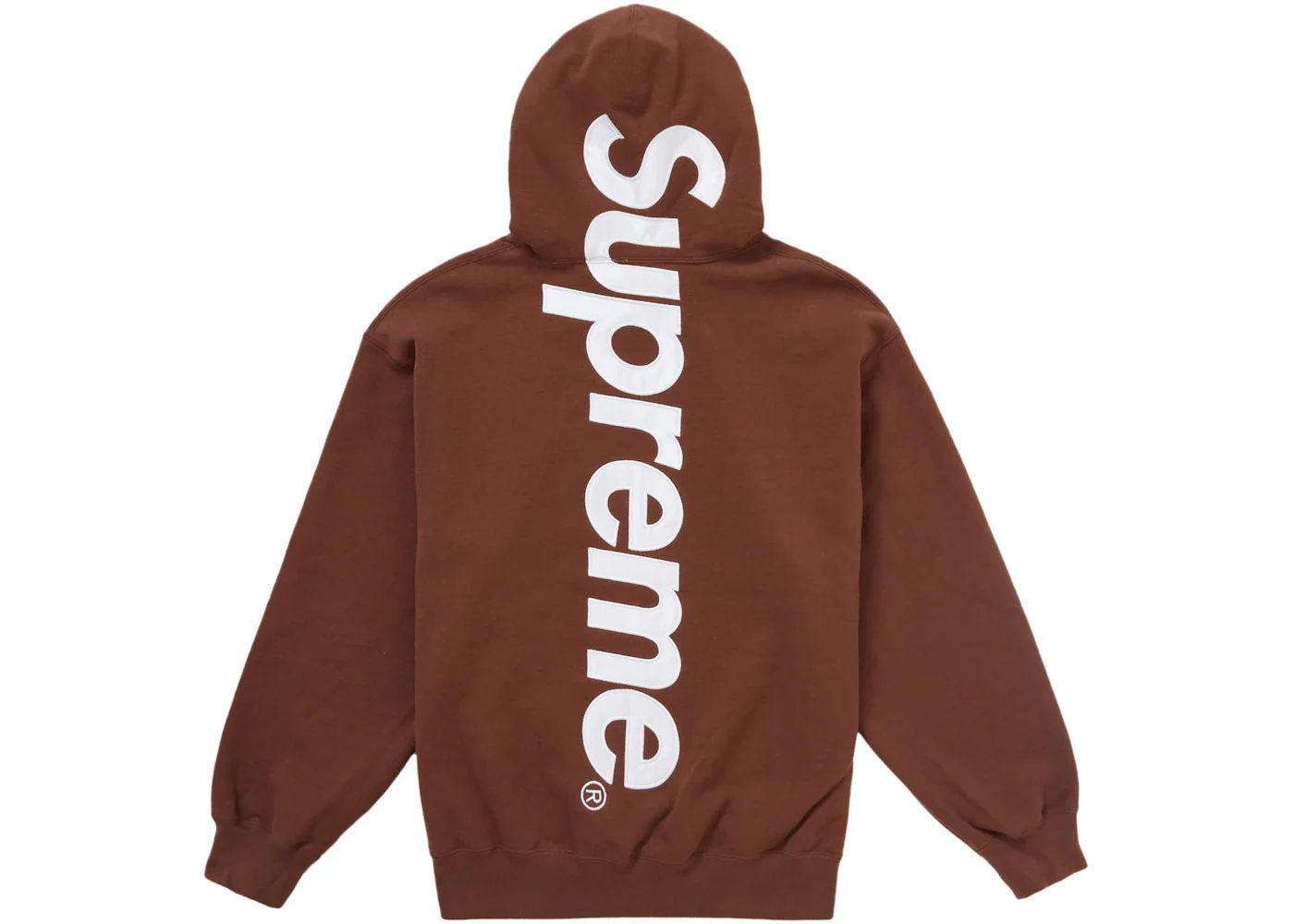 Supreme Satin Applique Hooded Sweatshirt FW24 Brown