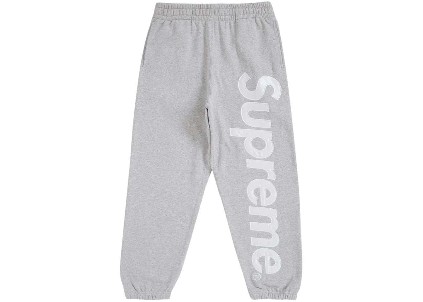 Supreme Satin Applique Sweatpant FW24 Heather Grey