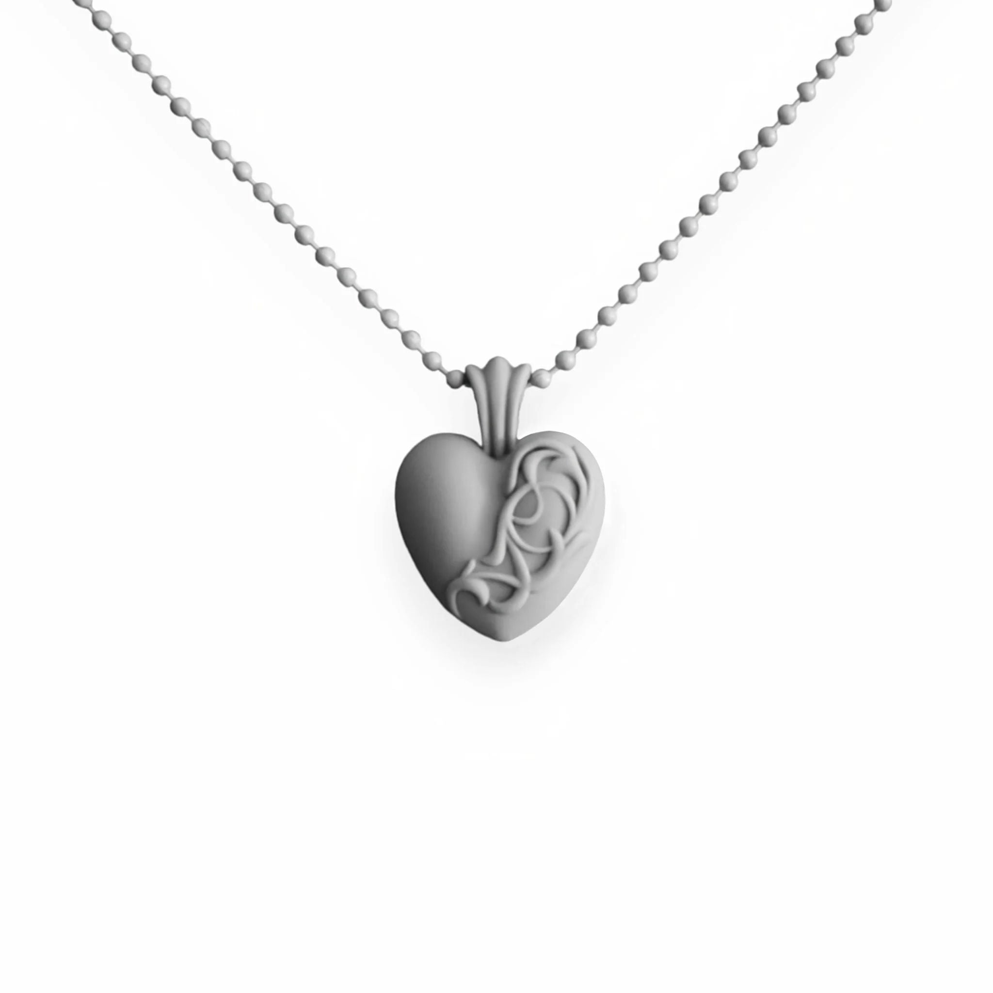 Chrome Hearts Silicone Heart Necklace "Grey"