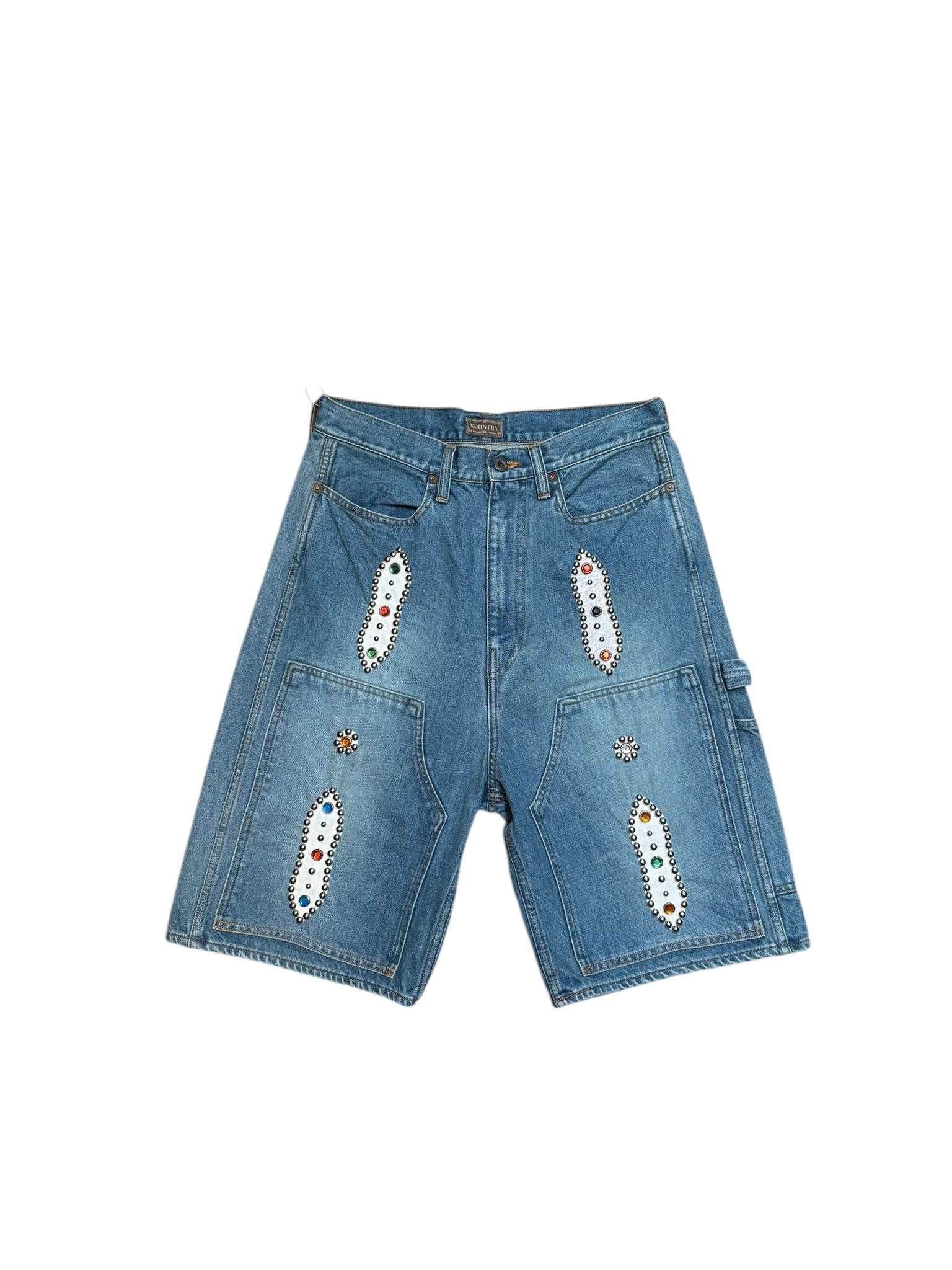 Kapital Jeweled Jean Shorts "Lightwash"