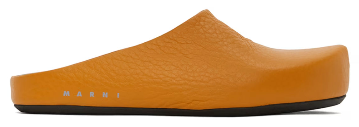 Marni Slides "Orange Leather" - Lightly Worn