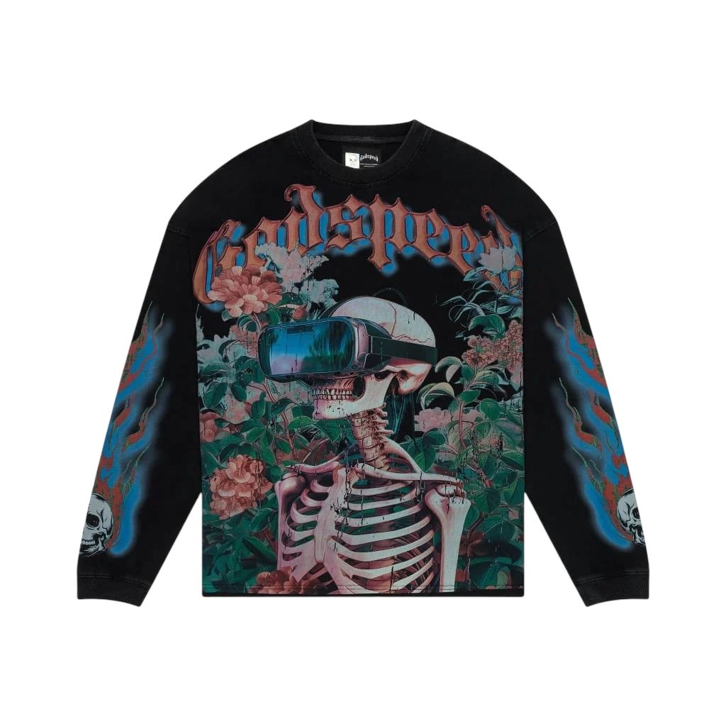 Godspeed Vision Flowers Longsleeve Tee "Washed Black"