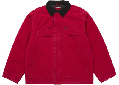 Supreme Old English Canvas Work Jacket Red