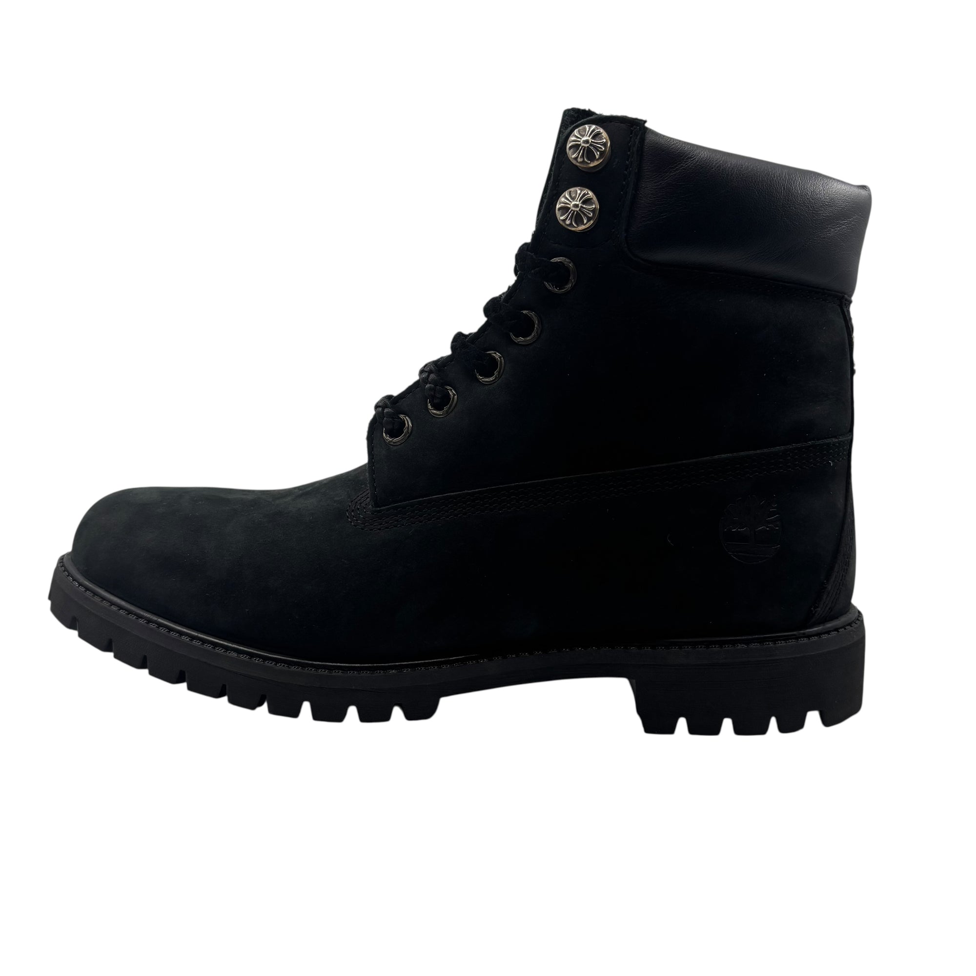 Chrome Hearts Timberland Boots With Silver Hardware Black - No Box