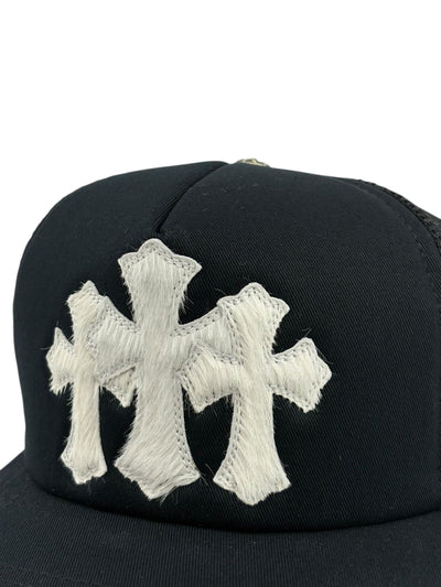 Chrome Hearts Pony Hair Cemetery Cross Patch Trucker Hat