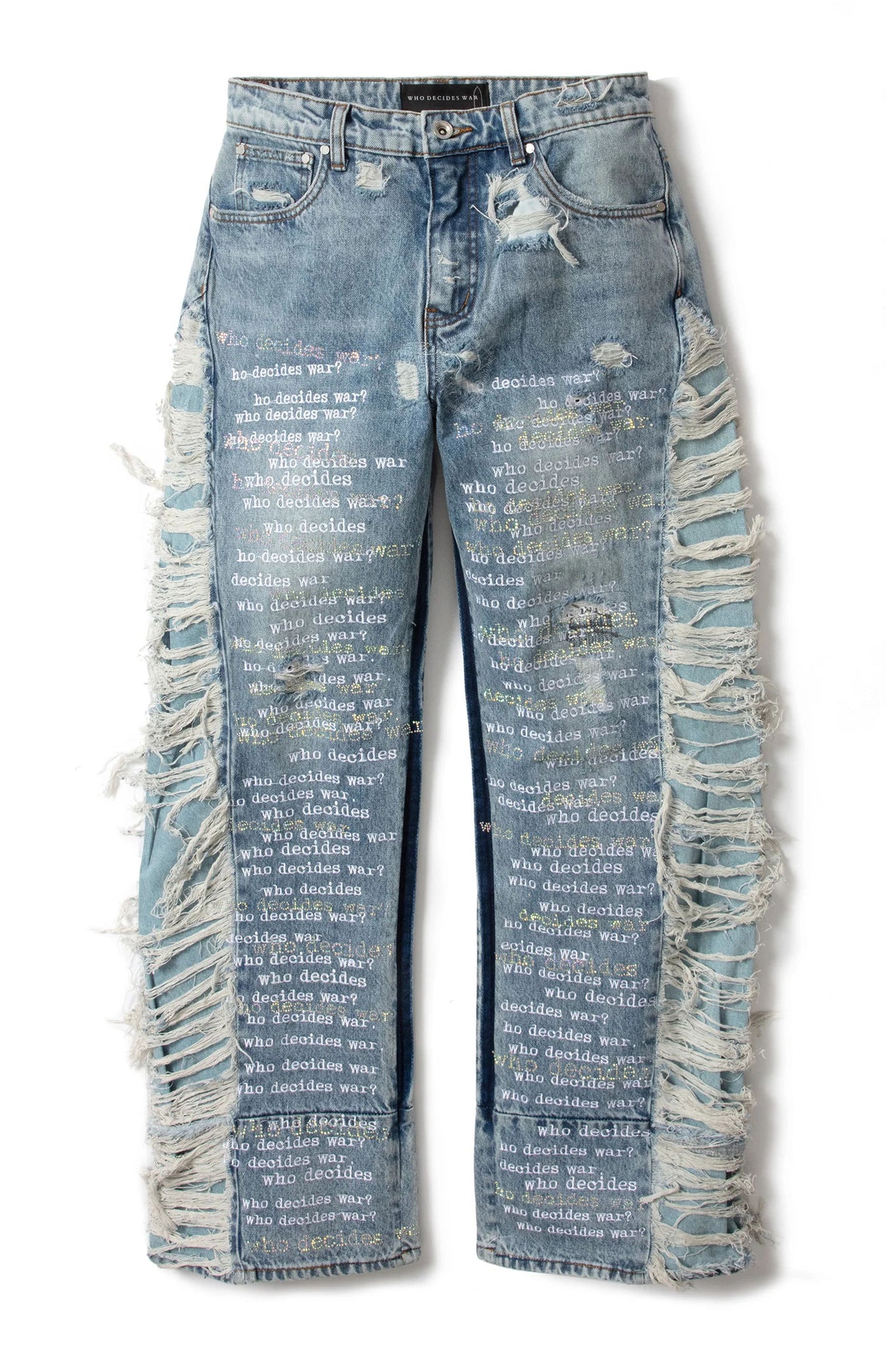 Who Decides War Crystal Scripture Jeans - Lightly Worn