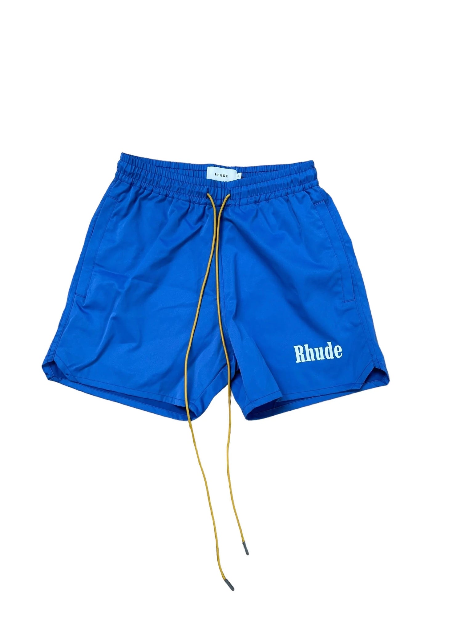 Rhude Polyester Logo Print Swim Trunks "Blue"