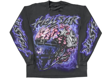 Hellstar Powered By The Star L/S "Washed Black" - Lightly Worn