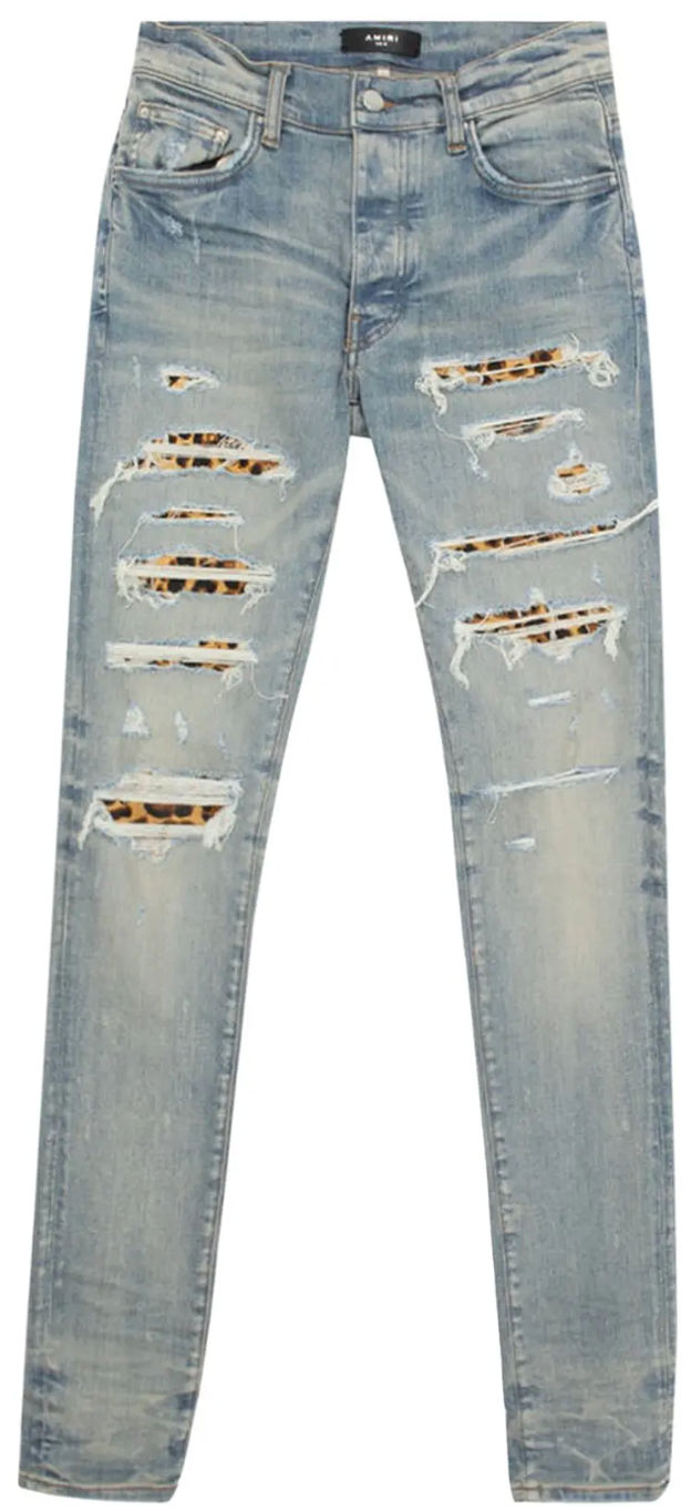 Amiri MX1 Animal Patch Jean Blue - Lightly Worn