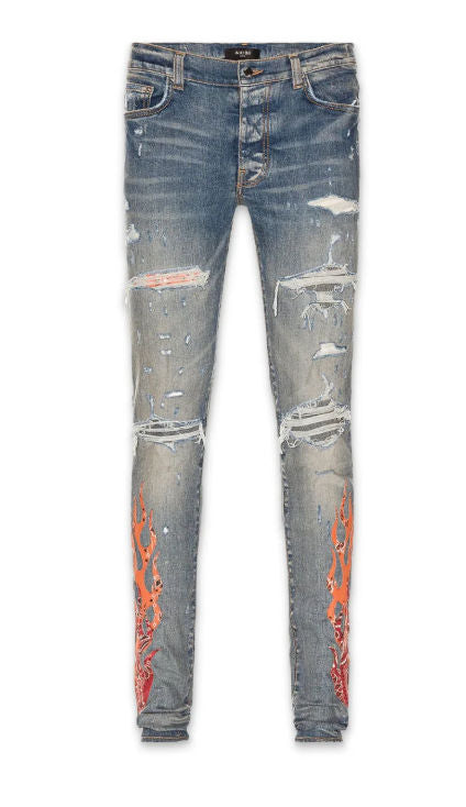 Amiri Bandana Flame Jeans - Lightly Worn