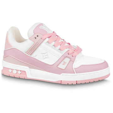 Louis Vuitton LV Trainer White Light Pink Embossed