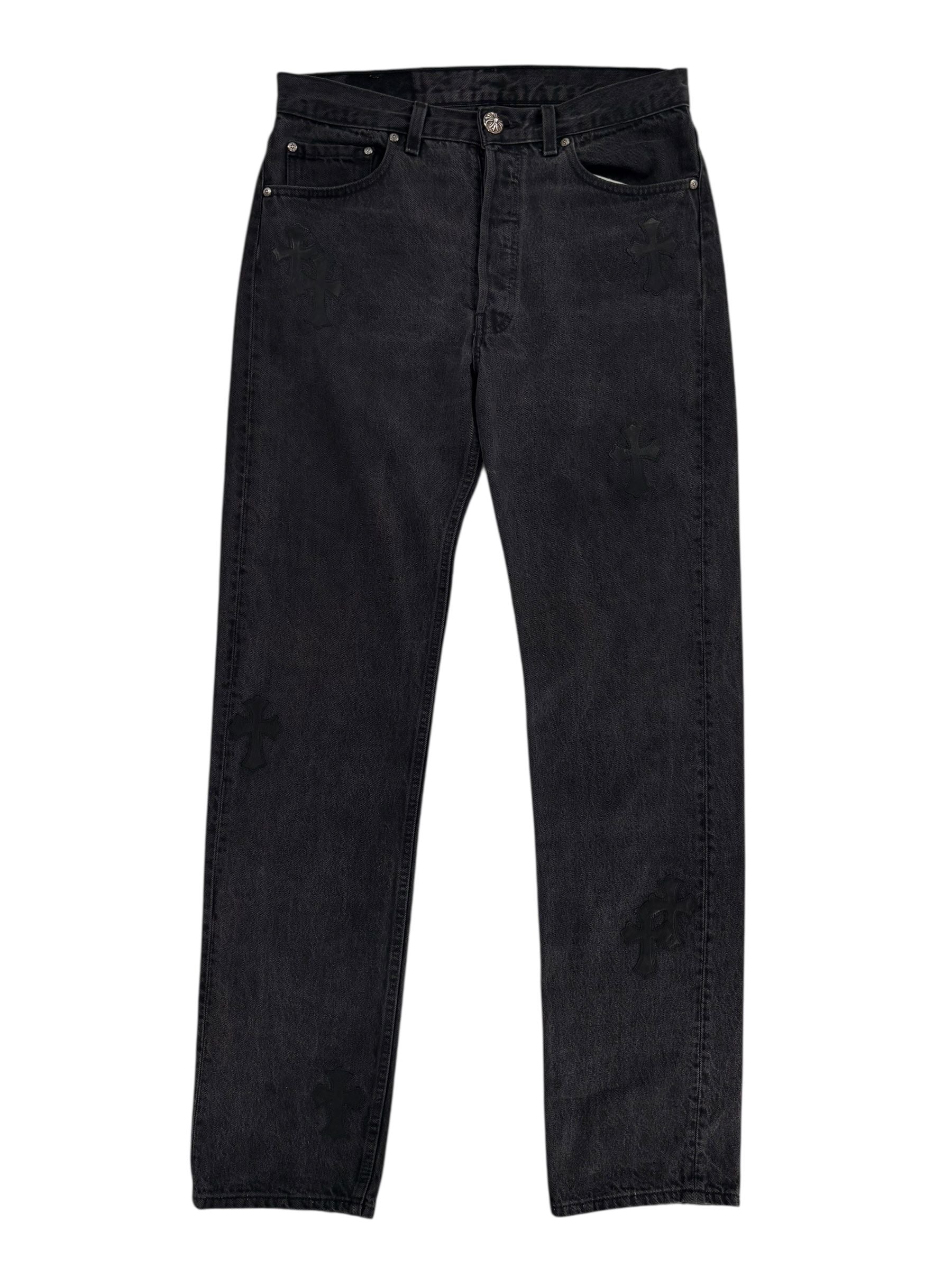 Chrome Hearts 15 Patch Vintage Levi Jeans Black Wash - Lightly Worn