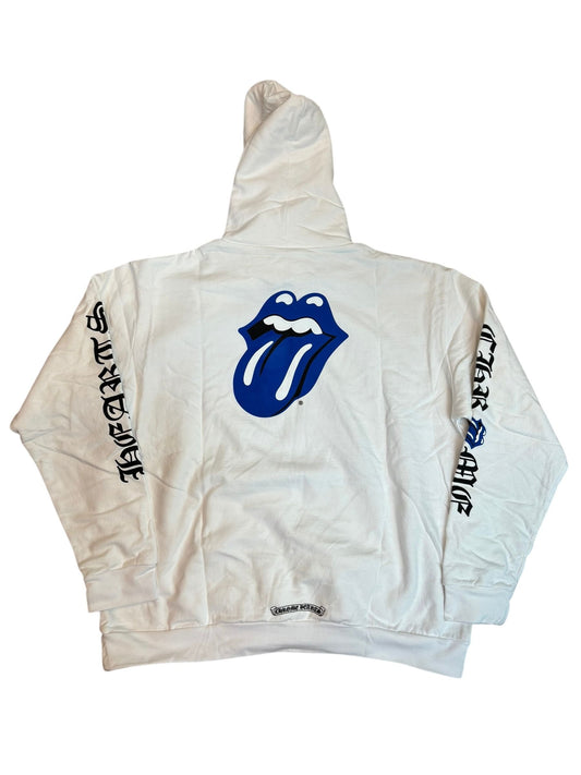 Chrome Hearts Rolling Stones Hoodie "White/Blue"