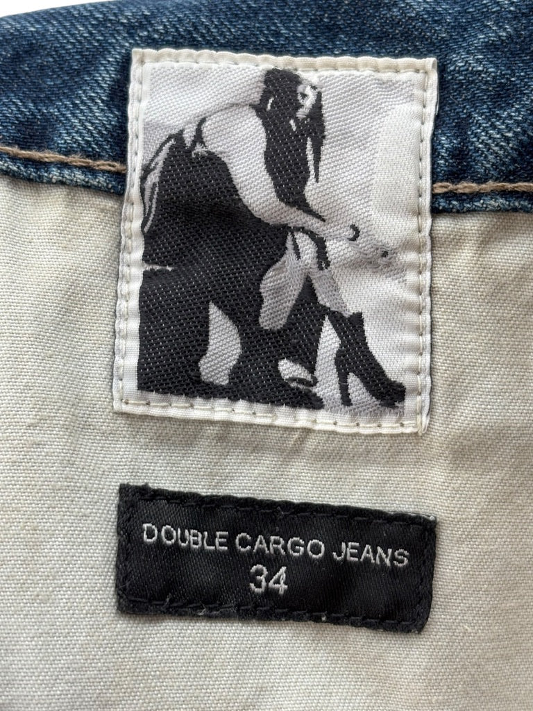 Rick Owens DRKSHDW Double Cargo Jeans Washed Indigo