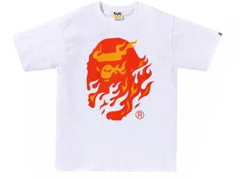 BAPE Flame Ape Head Tee White/Red