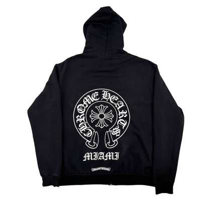 Chrome Hearts Miami Exclusive Zip Up Hoodie Black - Lightly Worn