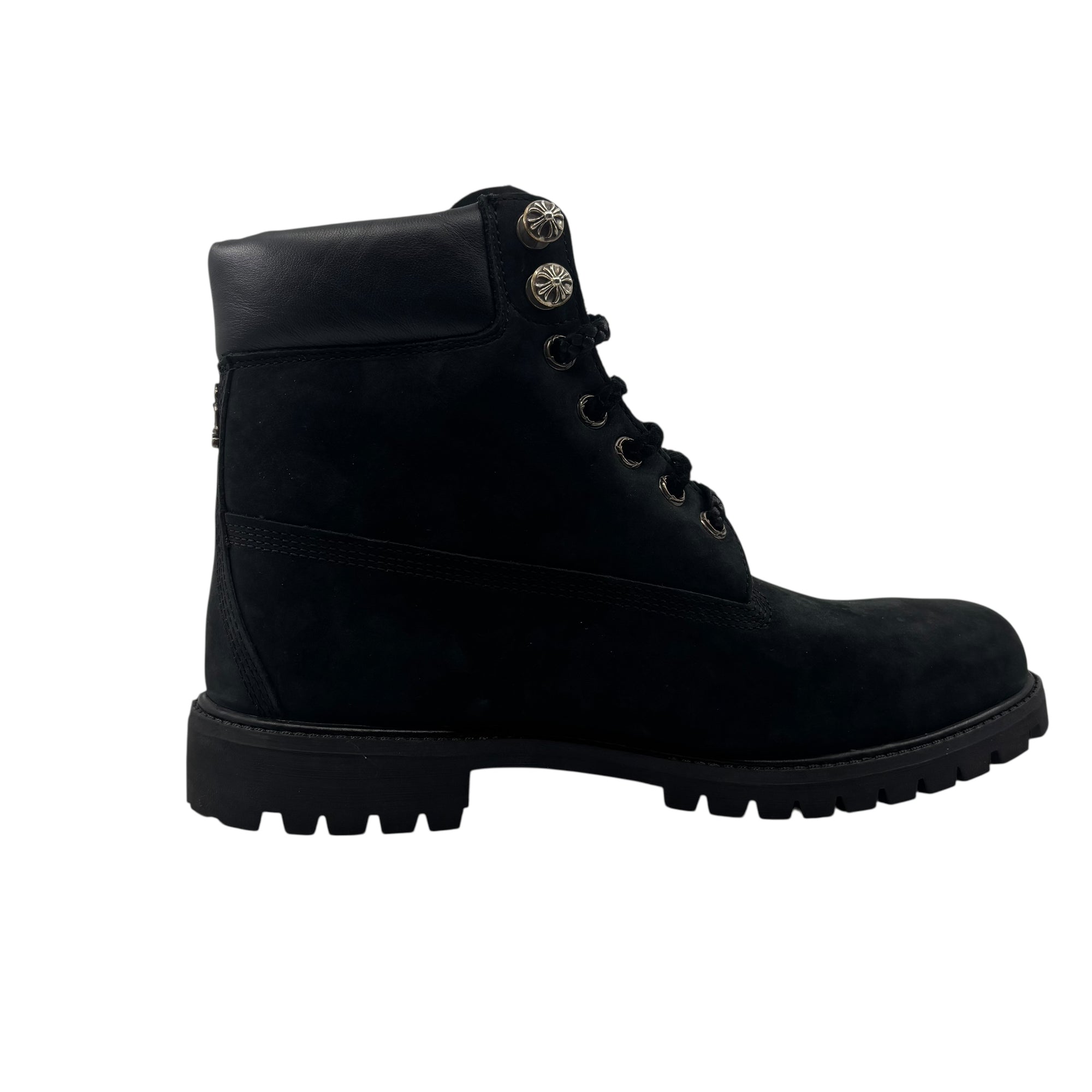 Chrome Hearts Timberland Boots With Silver Hardware Black - No Box