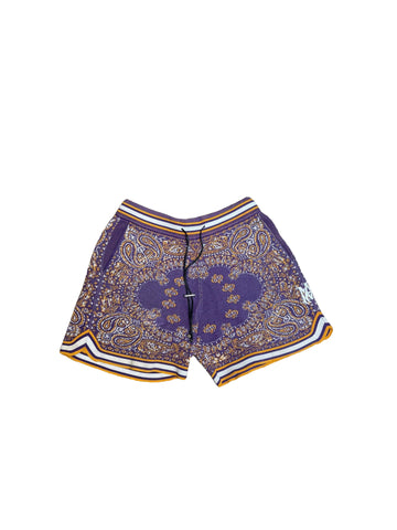 Amiri Paisley Shorts "Purple/Yellow"