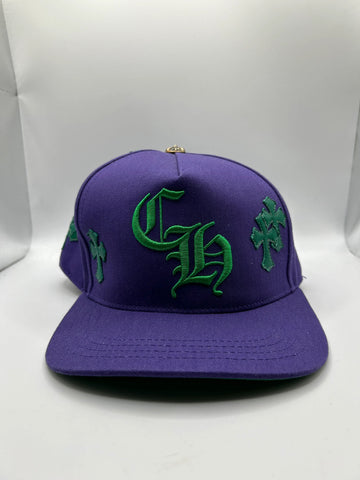 Chrome Hearts Patched Snapback Hat "Purple/Green"