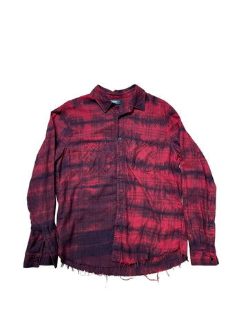 Amiri Tie Dye Loose Fit Plaid Shirt "Red/Black"