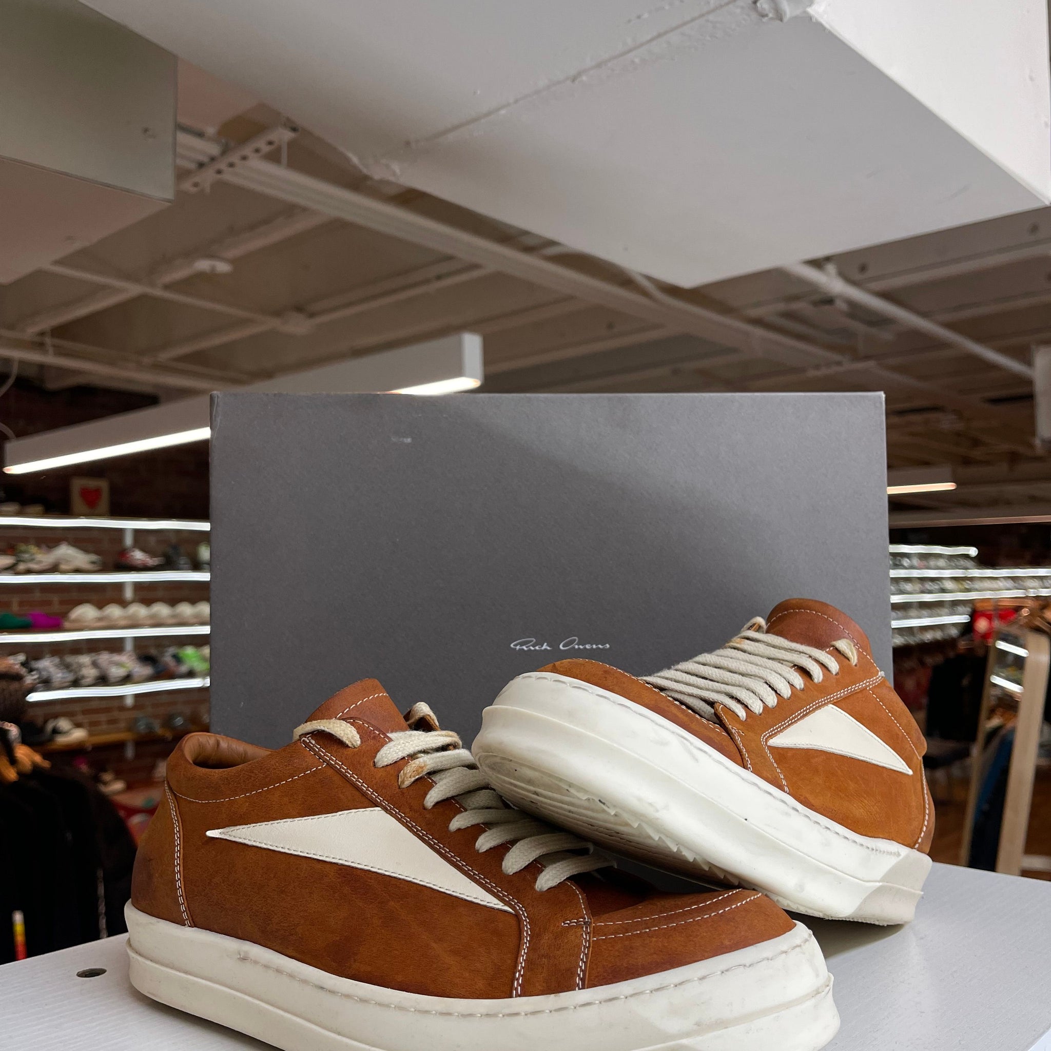 Rick Owens Vintage Sneaker "Clay/Milk" - Lightly Worn