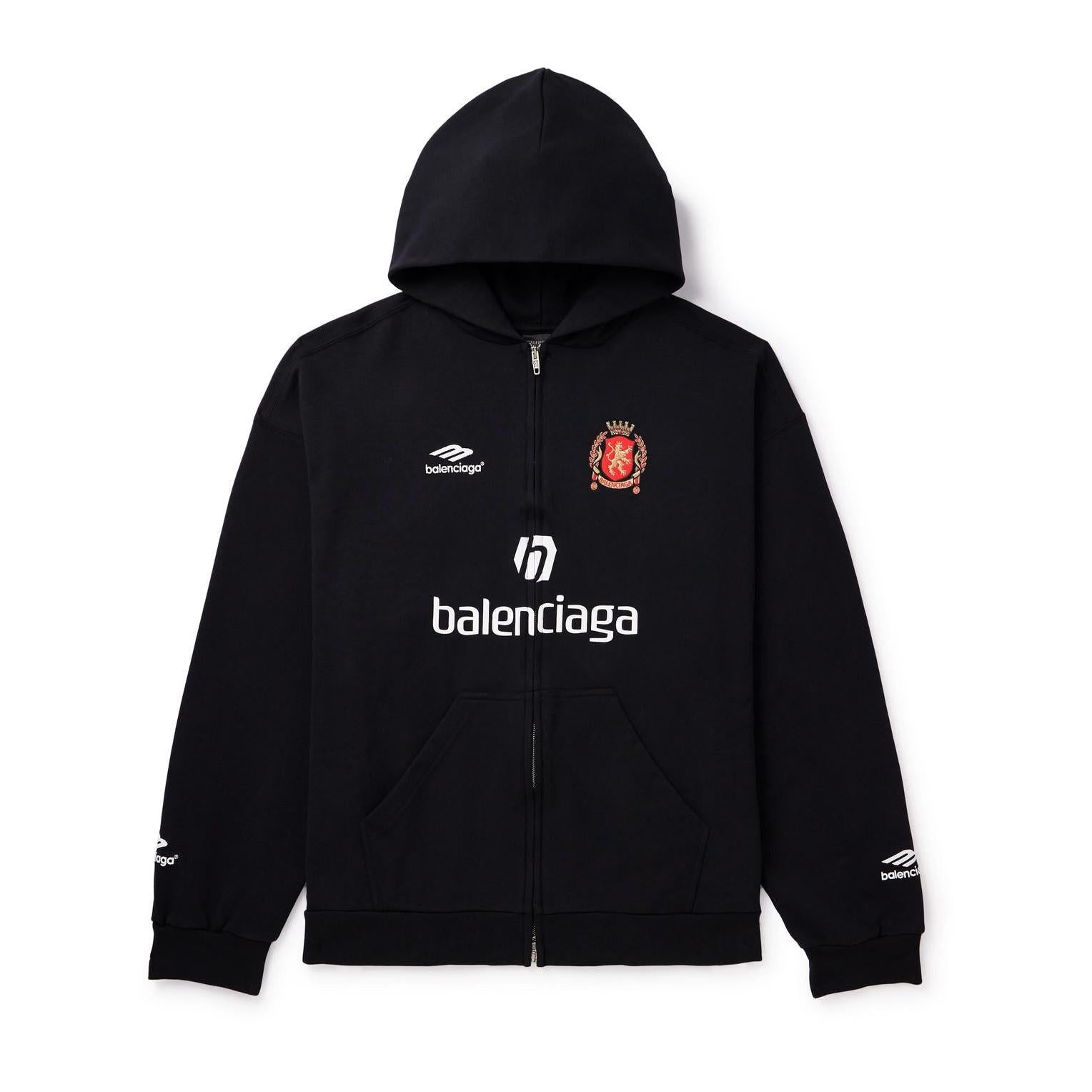Balenciaga Soccer Zip Hoodie "Black"