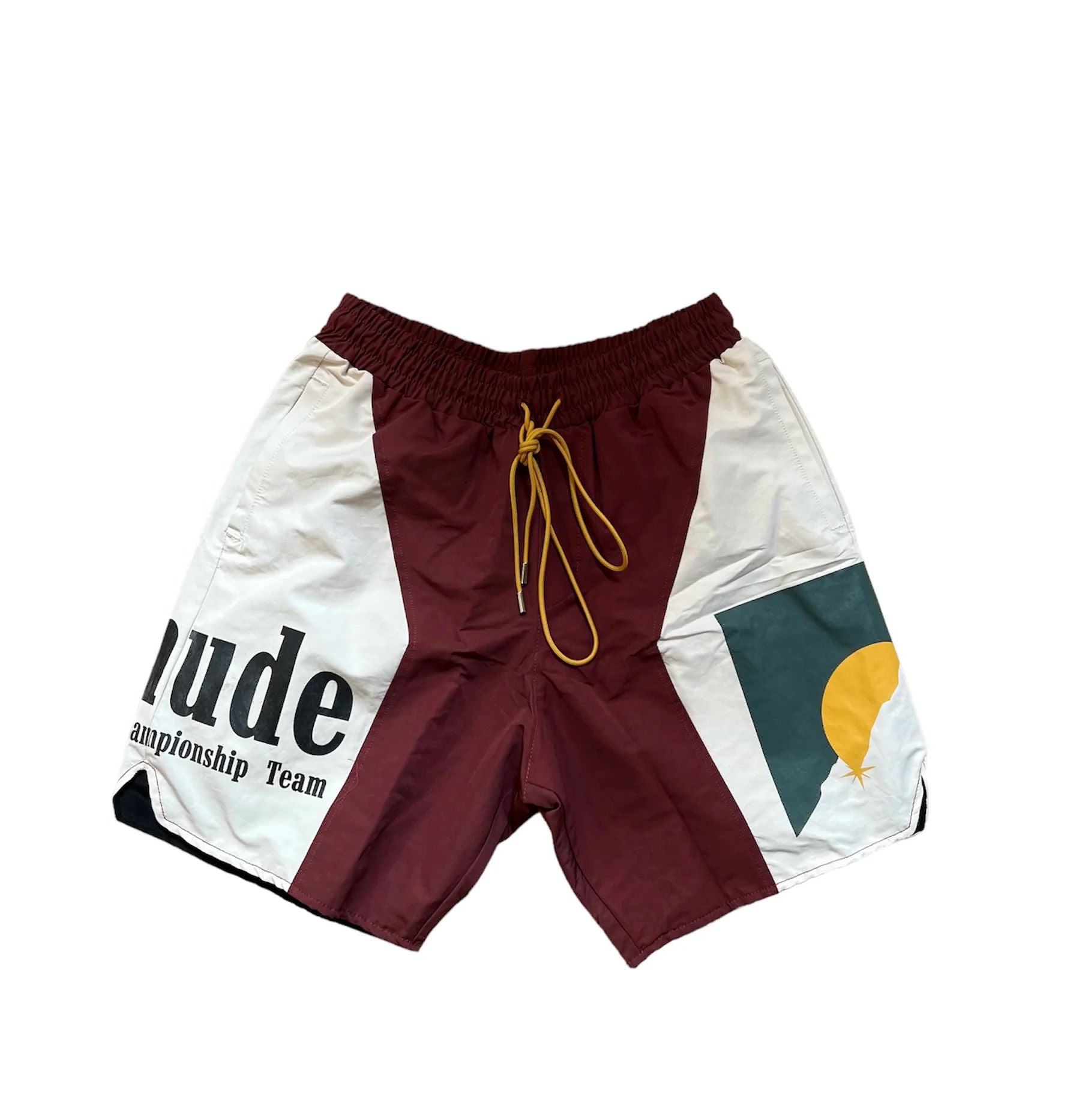 Rhude Panel Shorts "Maroon Logo"