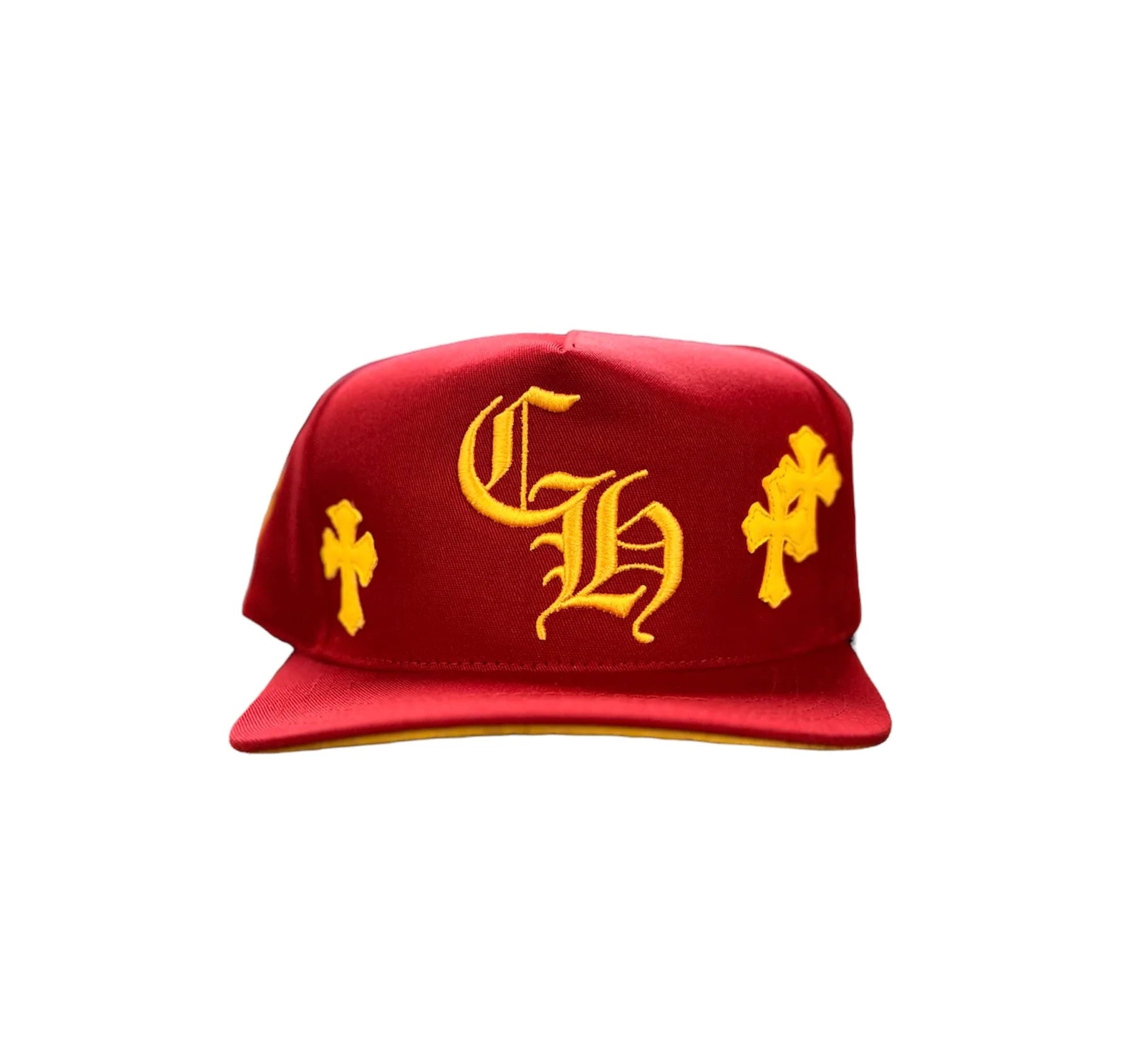 Chrome Hearts Patched Snapback Hat "Red/Yellow"