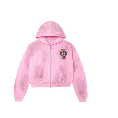 Vale Venus Zip Up Hoodie Pink