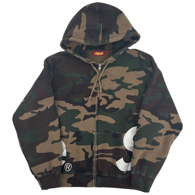 Supreme Zip Hoodie Logo Camo - Lightly Worn