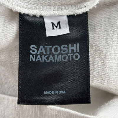 Satoshi Nakomoto Cream Logo Tee Lightly Worn