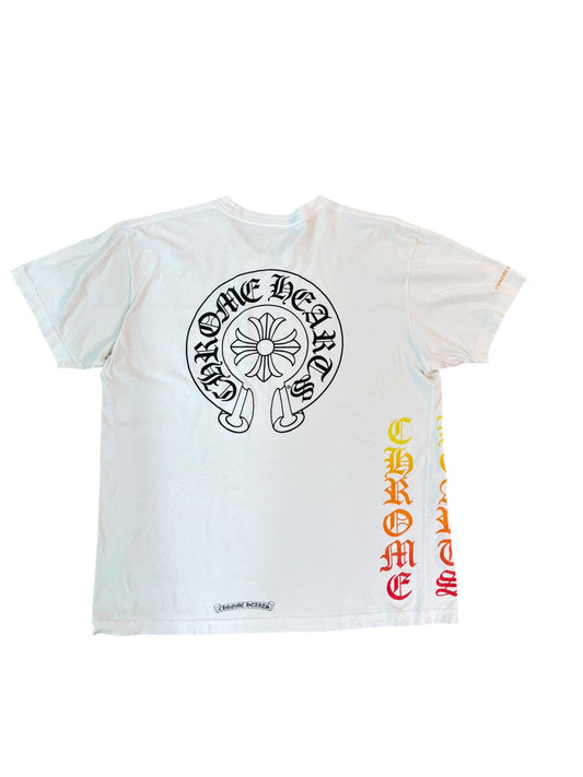 Chrome Hearts Neck Logo Horseshoe Pocket Tee "White" - Lightly Worn