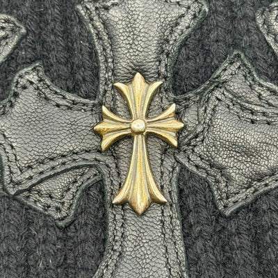 Chrome Hearts Cross 3 Cemetery Cross Patch Beanie Cap Black