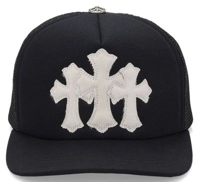 Chrome Hearts Pony Hair Cemetery Cross Patch Trucker Hat