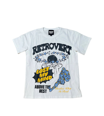 Retrovert Tee "Crybaby" White/Blue