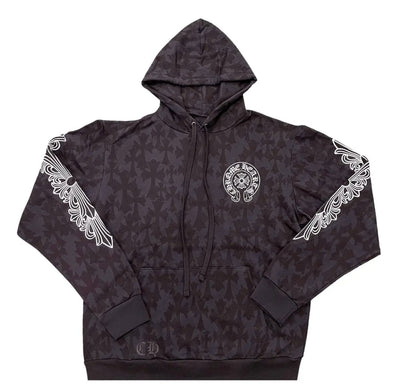 Chrome Hearts Plus Cross All Over Print Hoodie Black - Lightly Worn