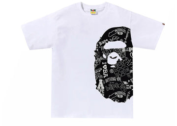 BAPE Hand Draw Pattern Side Big Ape Head Tee White/Black