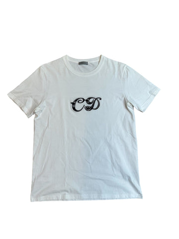 Dior Embroidered Logo Tee "White"