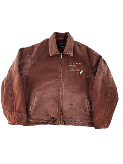 ERD Logo Distressed Work Jacket Faded Brown
