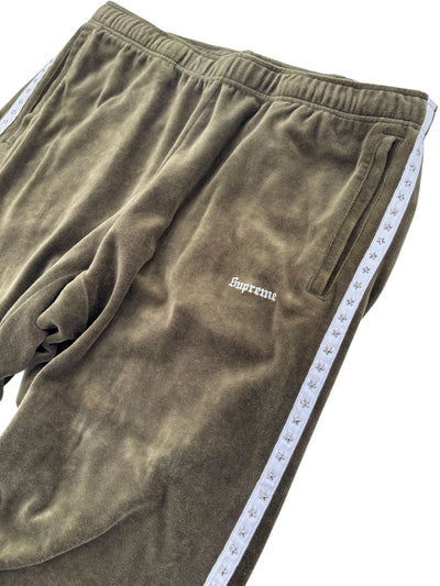 Supreme Velour Sweatpants Green - Lightly Worn