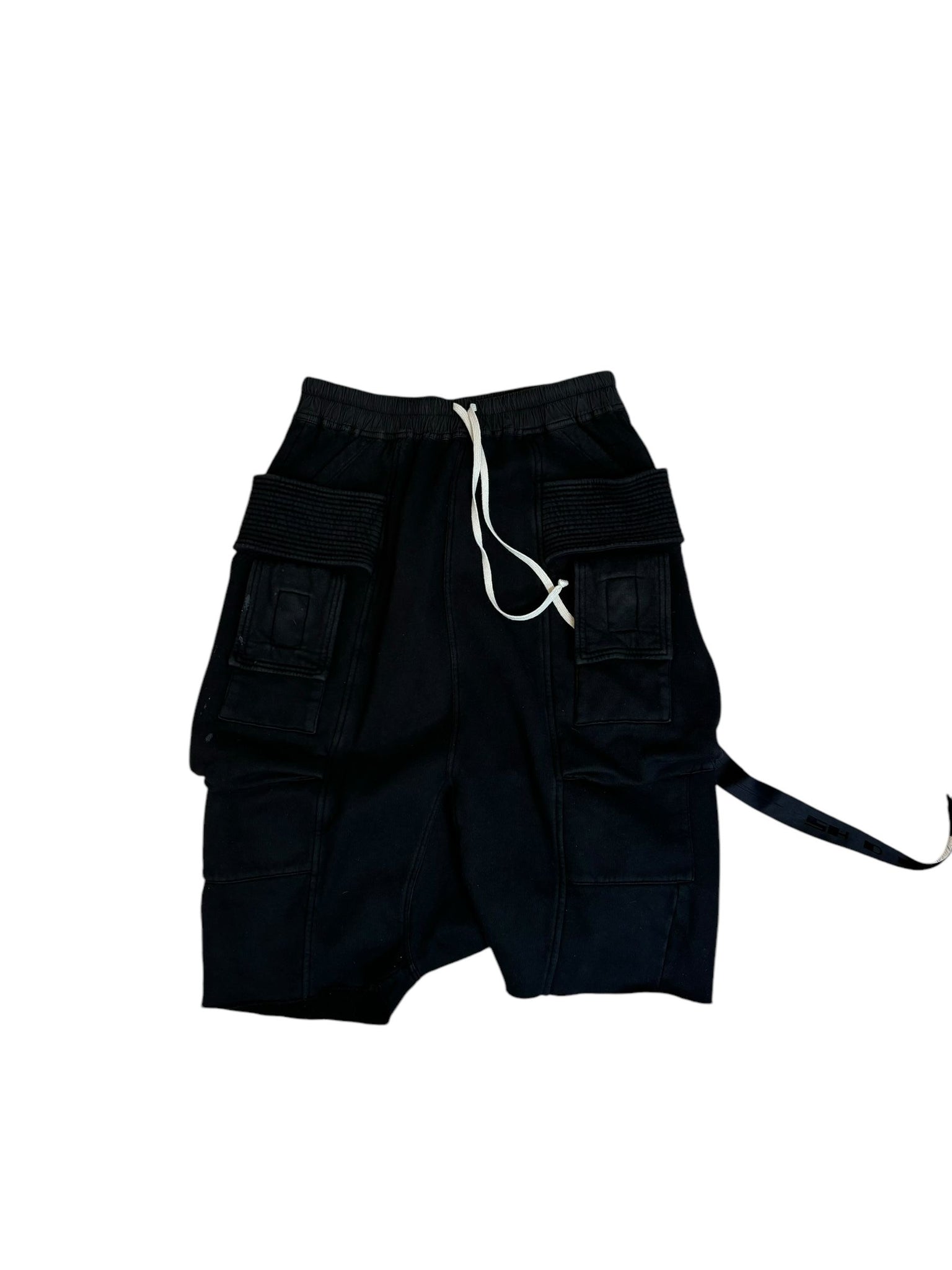 Rick Owens Creatch Cargo Sweat Shorts "Black" - Lightly Worn