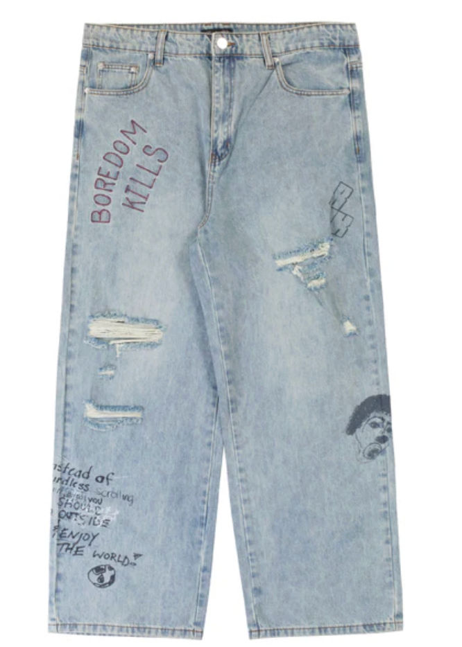 Boredom Kills Scribble Denim